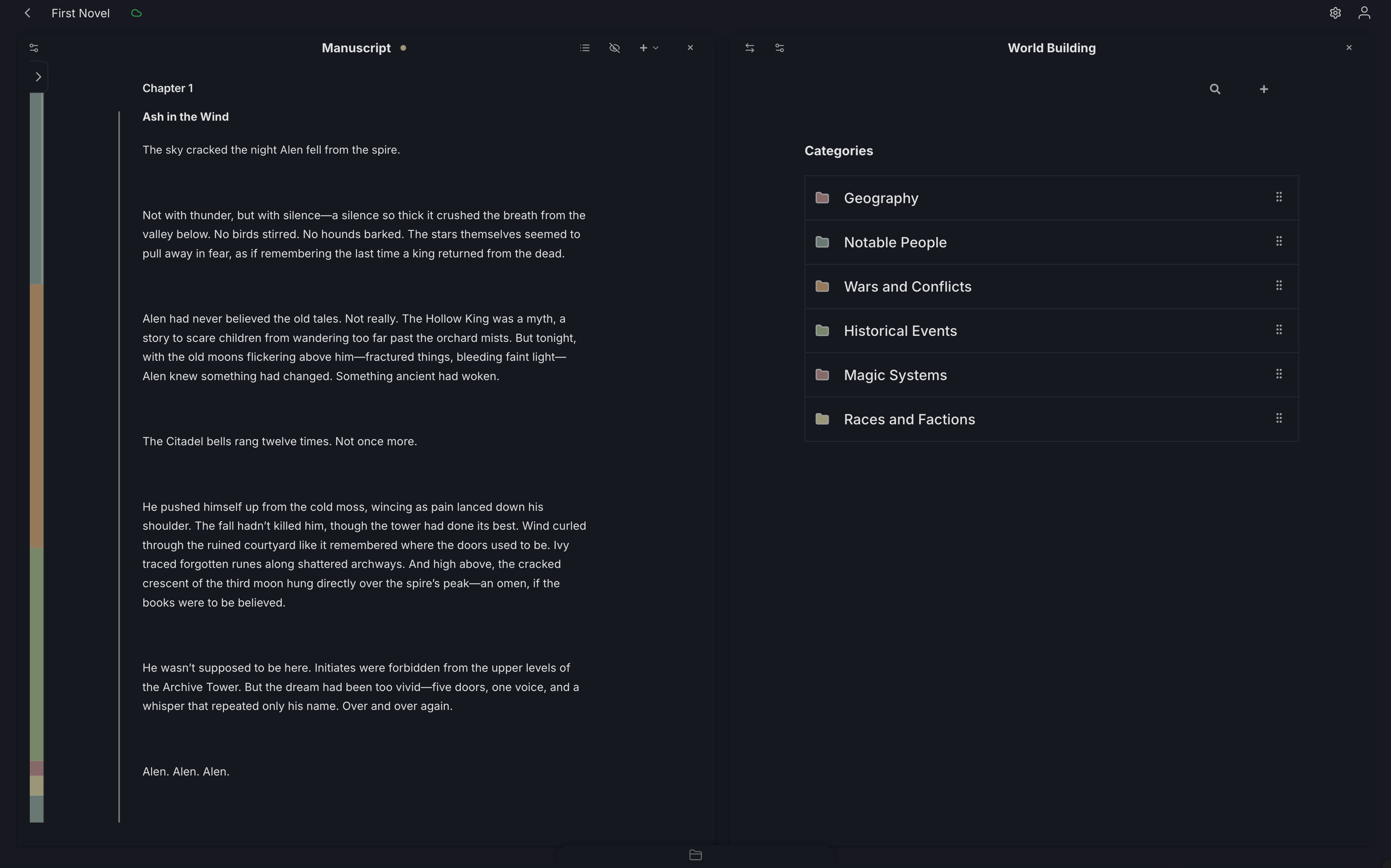 Studio wiki entries for a project knowledge base